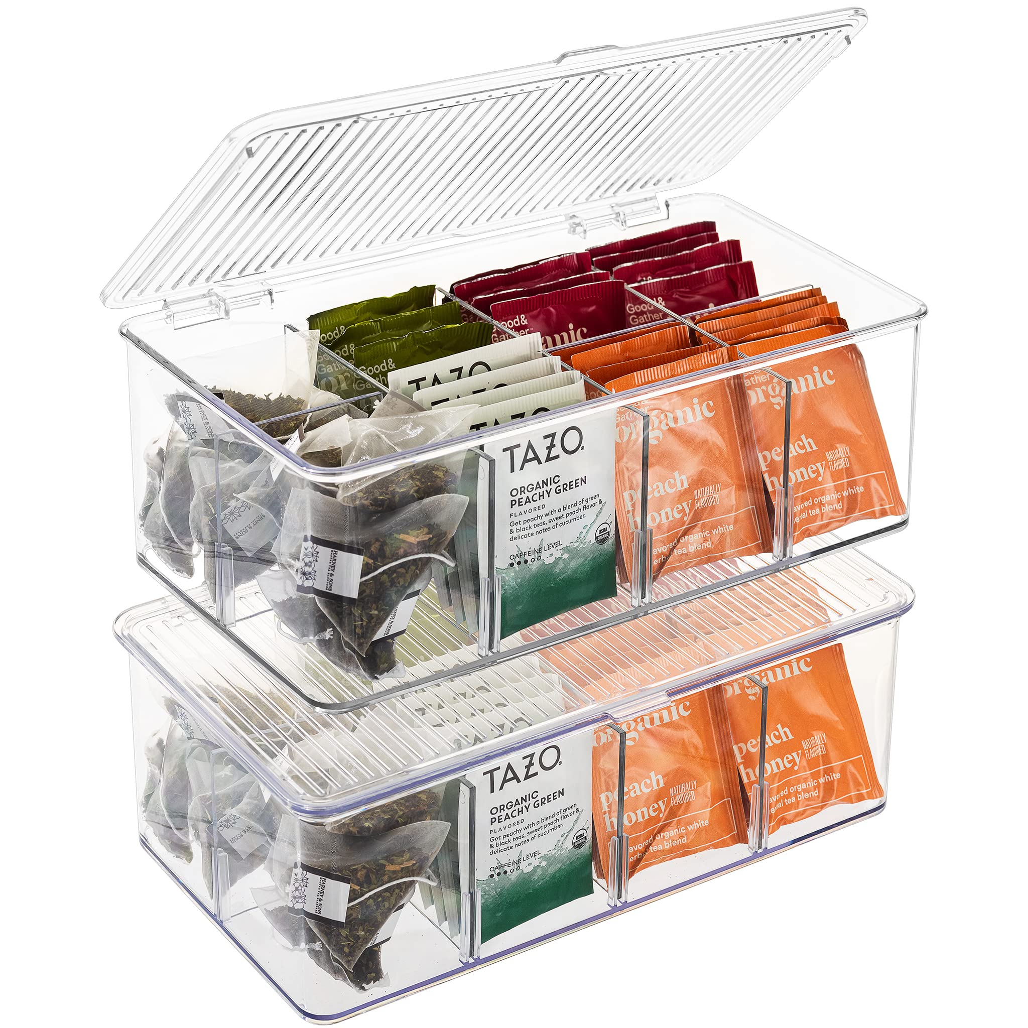 Buy Sorbus Organizer Bins, with lids & Removable Compartments, tea bag