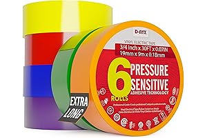 6 Pack Neon Color Vinyl Electrical Tape | Hi-Flex, Flame & Water-Resistant