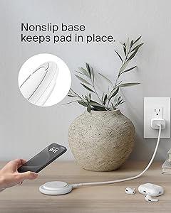 Belkin Magnetic Wireless Charging Pad 15W - MagSafe-Compatible Qi2-Certified Wireless Charger for iPhone 16 Series, Samsung Galaxy S25, AirPods, & More w/Non-Slip Base, Power Supply Included - White