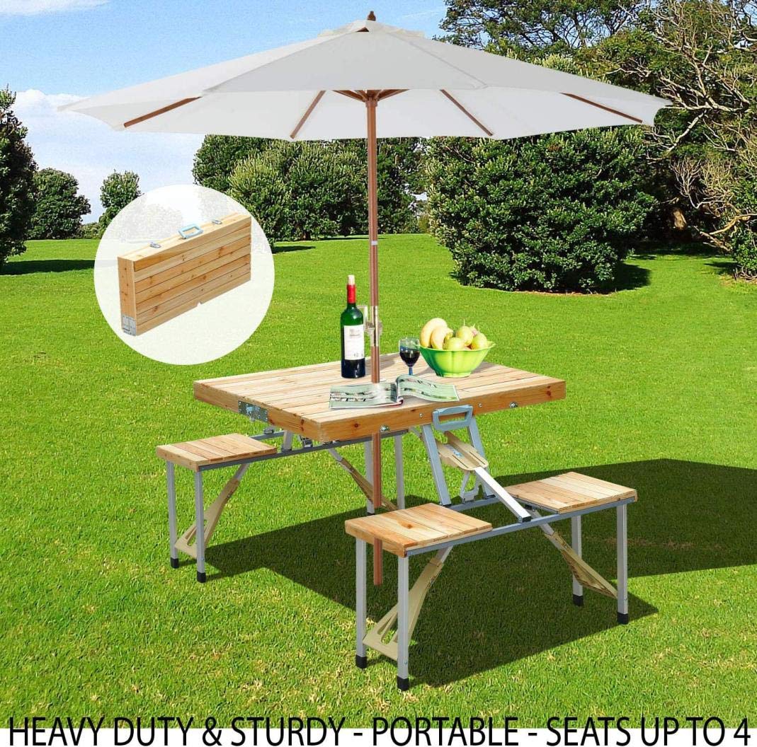 Buy Tengma Portable Foldable Camping Picnic Table with Seats Chairs and