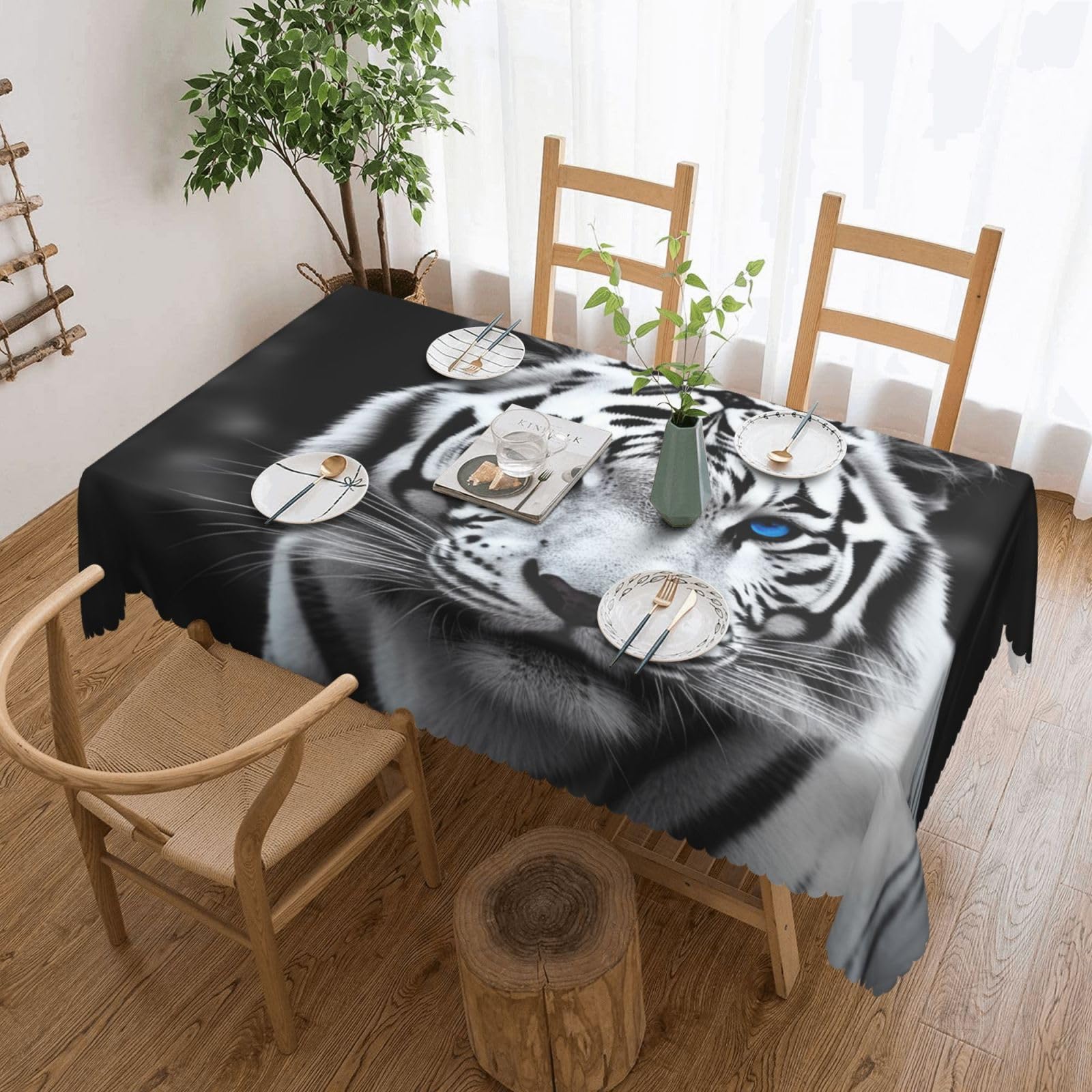 Nappe rectangulaire de qualité supérieure imprimé tigre pour décoration de table