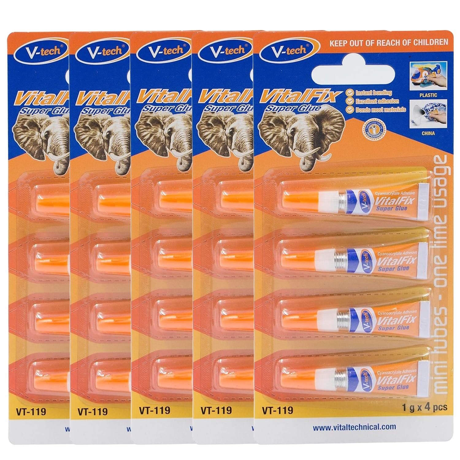 V-Tech Vital Fix Super Glue | One Drop Instant Adhesive | For Instant Sticking And Strong Bond | Multipurpose Use | Non-Stick, Non-Staining (4g, Clear, Pack Of 5) (B0D5XMS6HW) Amazon Price History, Amazon Price Tracker