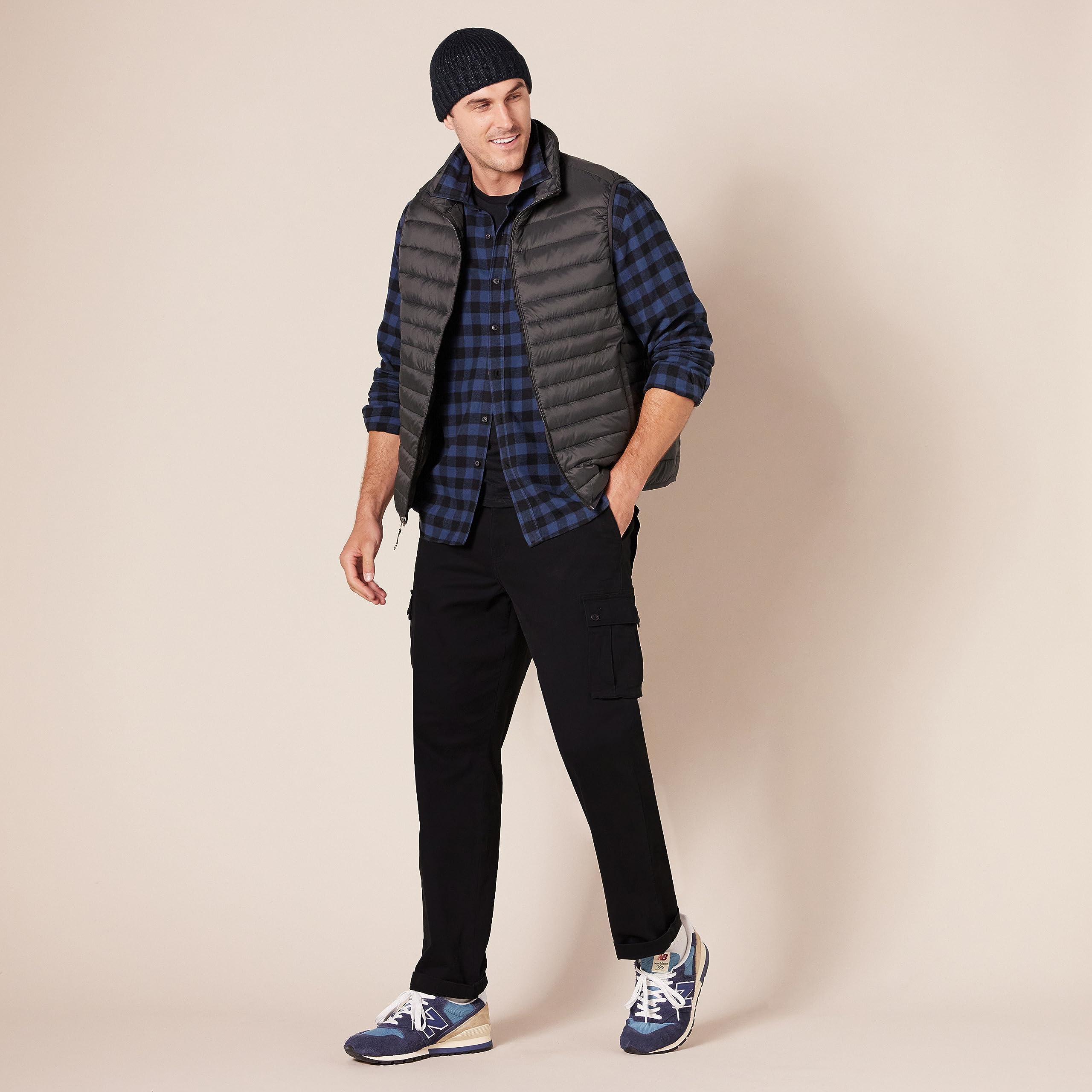 Amazon Essentials Pantalon Cargo de Travail Extensible, Coupe Droite (Disponible en Grande Taille) Homme
