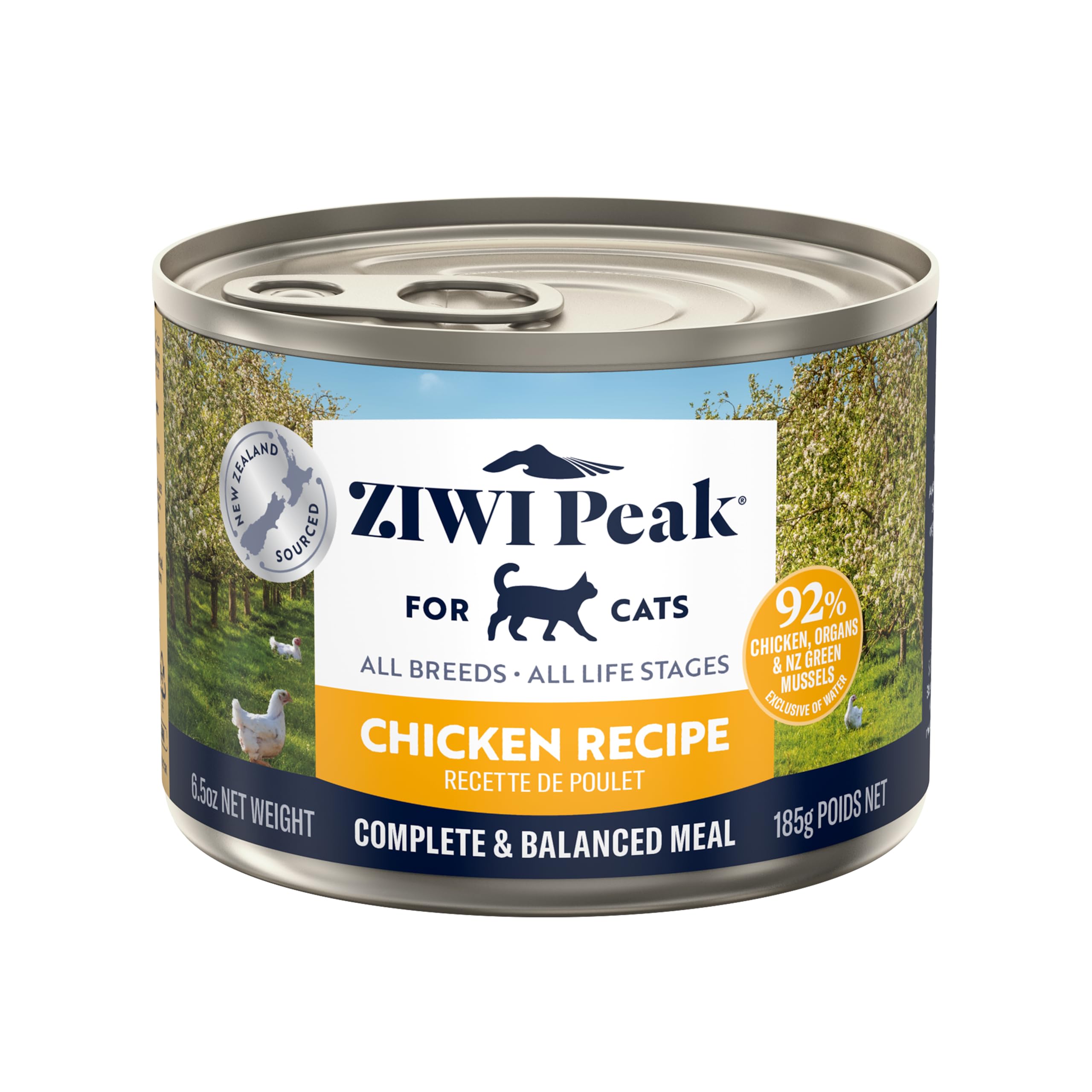 ZIWIPeak Wet Cat Food – All Natural, High Protein, Grain Free, Limited Ingredient, with Superfoods (Chicken, Case of 12, 6.5oz Cans)