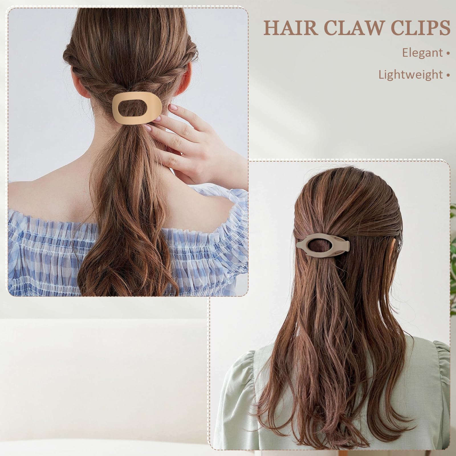 6Pcs Flat Hair Claw Clips for Women Strong Hold Non-slip Matte Hair Claw Clips for Thick/Thin Hair - Image 2