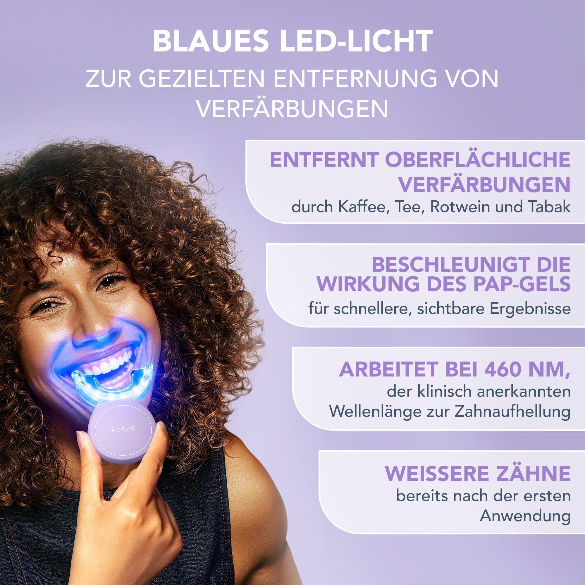 FOREO Issa Zahnaufhellungs-Set, Dual LED + Sonic-Gerät & 18% PAP-Gel