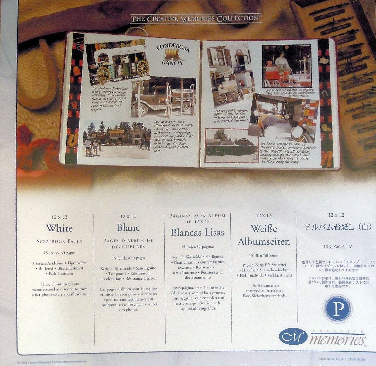 The Creative Memories Collection White Scrapbook Refill Pages 12" X 12" (2004 Discontinued ORIGINAL SIZE)