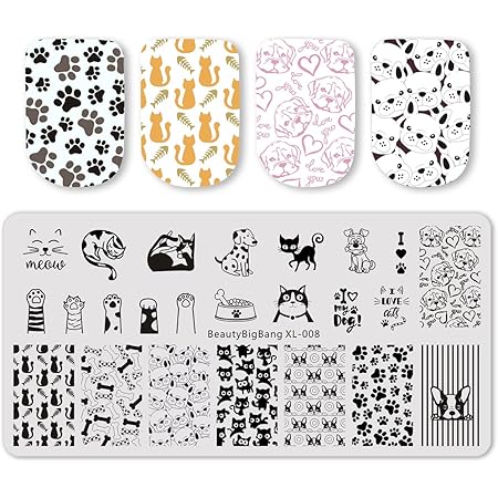 Amazon ネイルプレート スタンピング 犬 猫 動物柄 可愛い 春 夏 秋 冬 キレイめ イメージ プレート スタンプネイルプレート ネイルステンシル ケース付き 長方形 スタンピンクネイルプレートアート マニキュアツール ネイルアート Radiya ネイルスタンパー