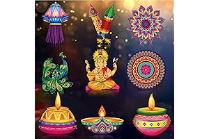 45-Piece Diwali Party Decorations: Vibrant Cutouts for Diwali Festivities