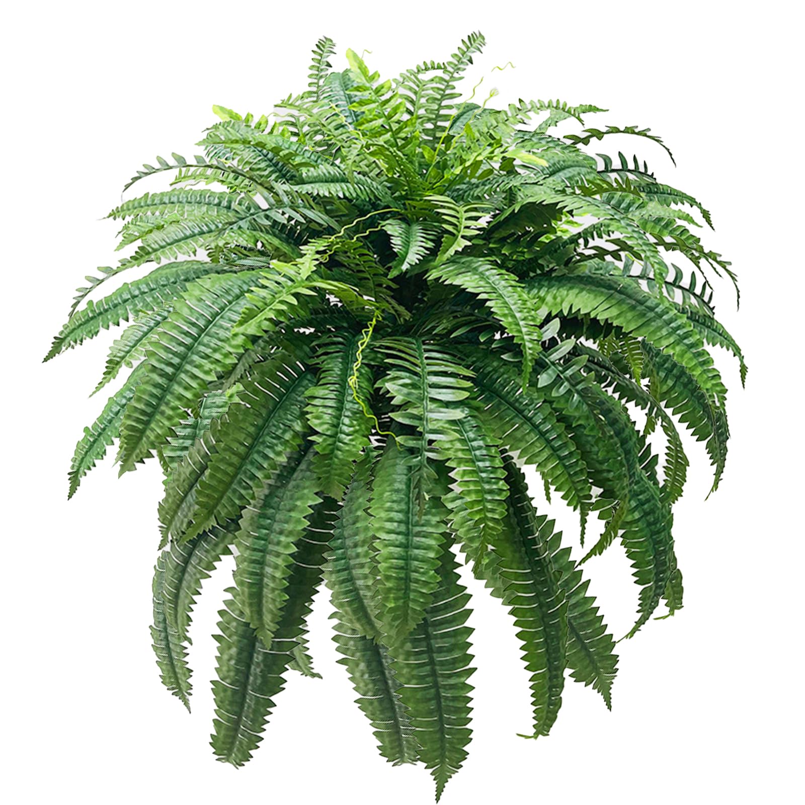 WKTRSM Artificial Boston Ferns for Outdoors 48Inch Extra Large Fake Ferns, 88 Branches Faux Boston Fern Bush, Artificial Faux Fern Hanging Plants for Home Decor, 1 PCS