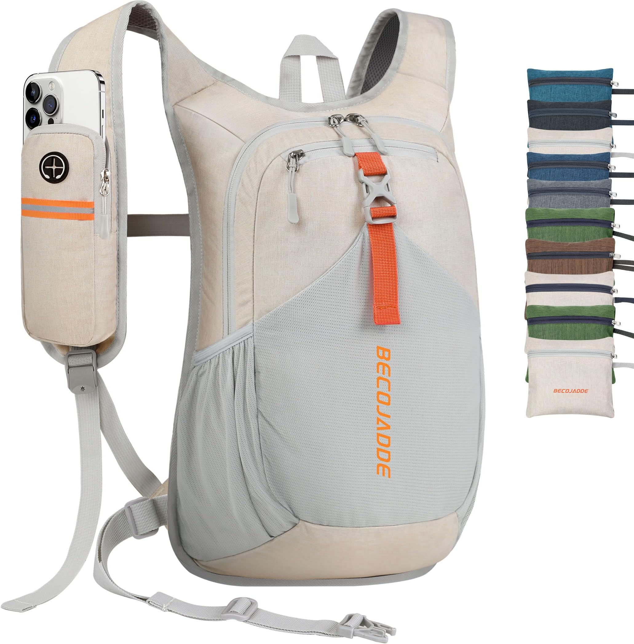20L Small Hiking Backpack for Men Women Foldable Packable Back Pack Ultralight Hiking Daypack for Travel Camping Outdoor, Beige
