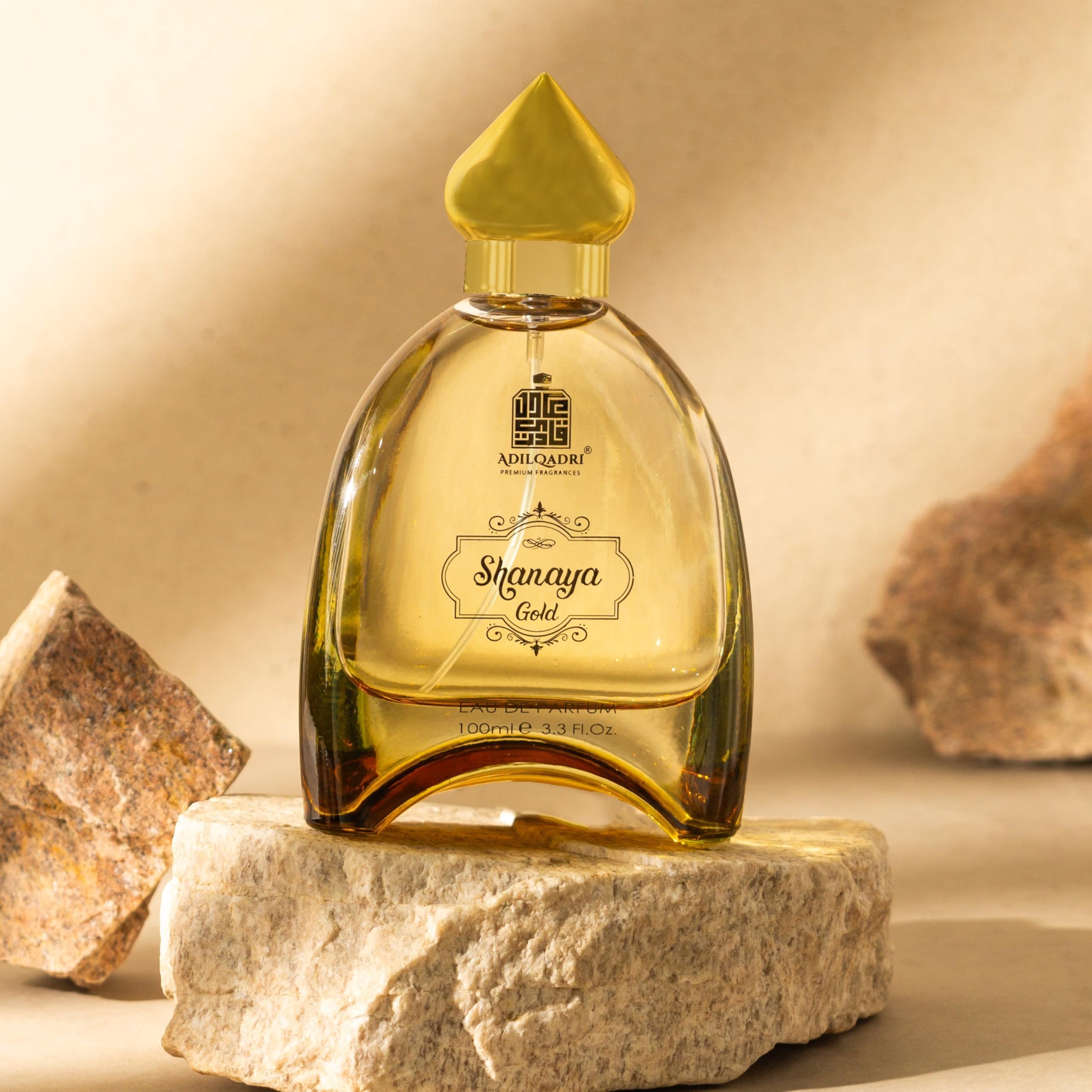 Adilqadri Shanaya Gold Perfume for Men & Women | Long-Lasting Arabic & Woody Scent | Eau de Parfum with Spicy, Floral, Vanilla & Woody Notes | Ideal for Gifting | 100 ML