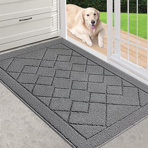 Miniatura 1 de REFETONE Tapete para interiores, tapete para puerta delantera y trasera, 20 x 32 pulgadas, parte trasera de goma antideslizante, tapete absorbente y