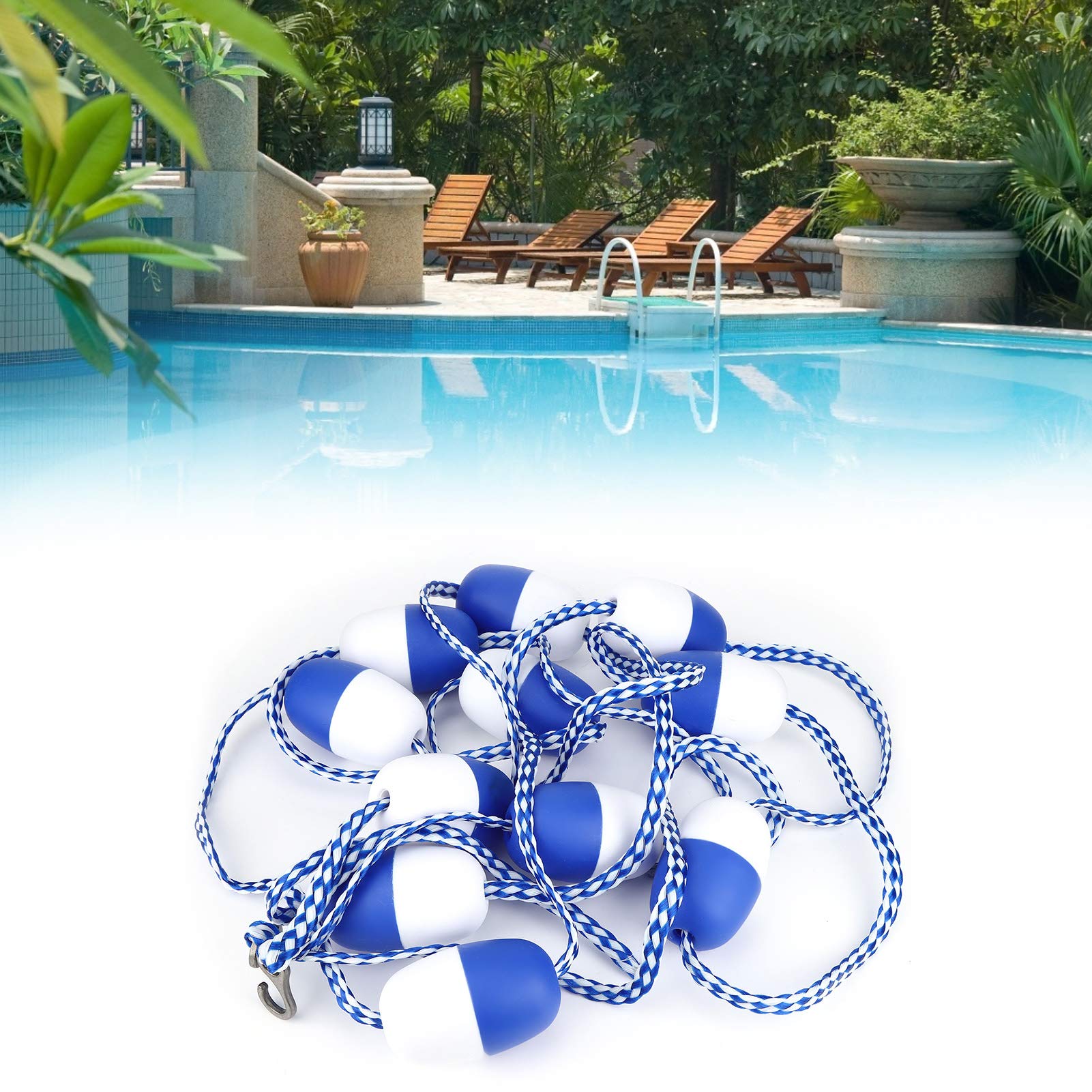Corde flottante de sécurité pour piscine, 16,4 pieds pour diviser la ligne flottante de la zone de voie, accessoires de ligne de bouée flottante pour piscine, pour les eaux peu profondes du spa