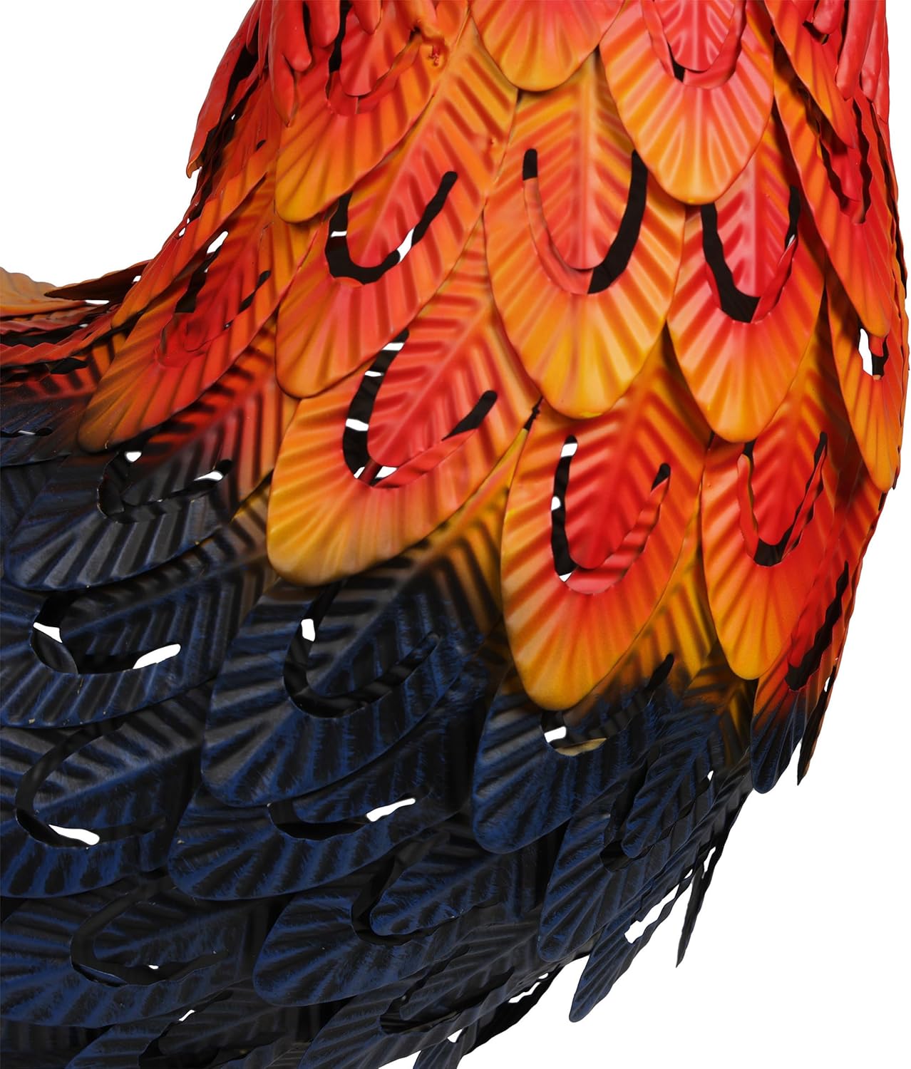 Vibrant Multicolor Steel Rooster Garden Statue, 25"