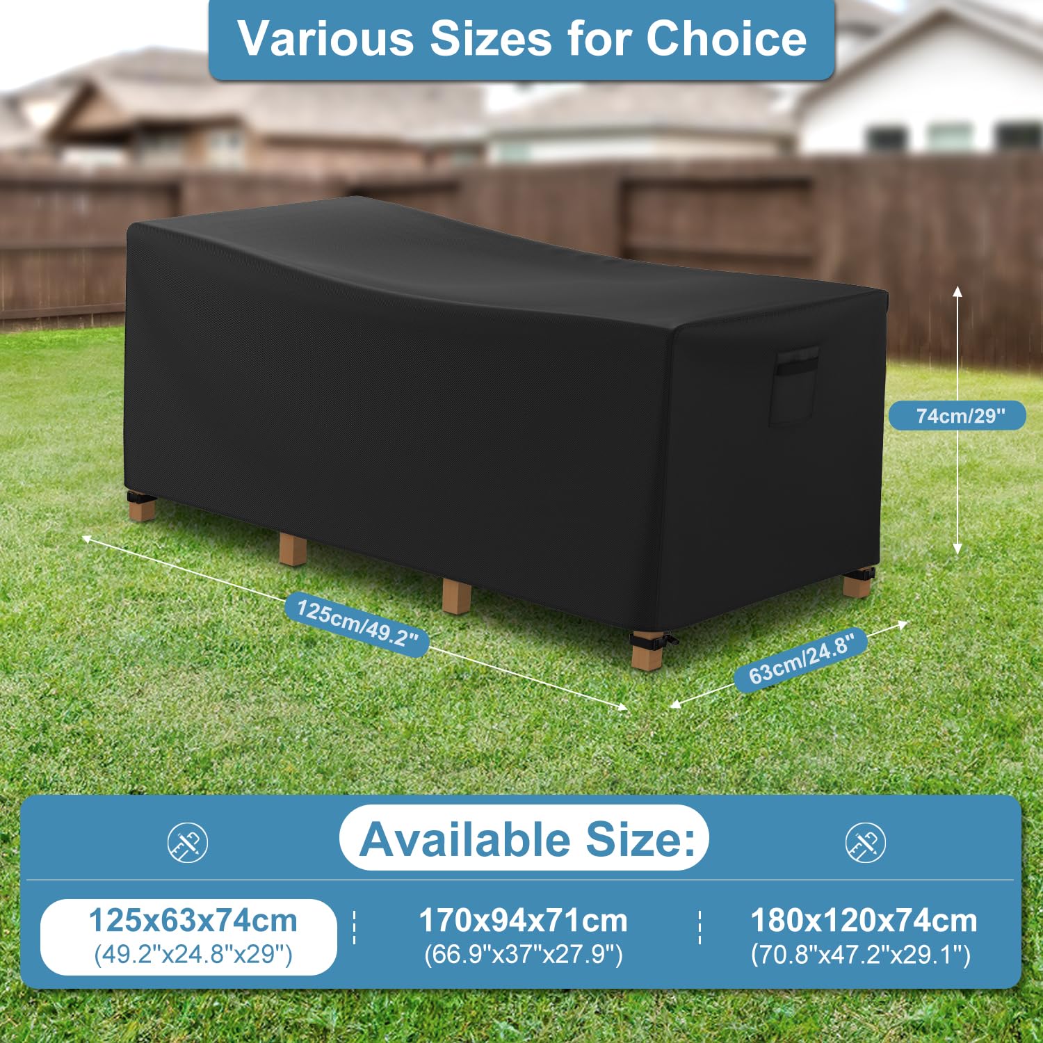 Copertura Tavolo Giardino Impermeabile 180x120x74cm - Telo Protettivo Con Ventilazione - Foto 8