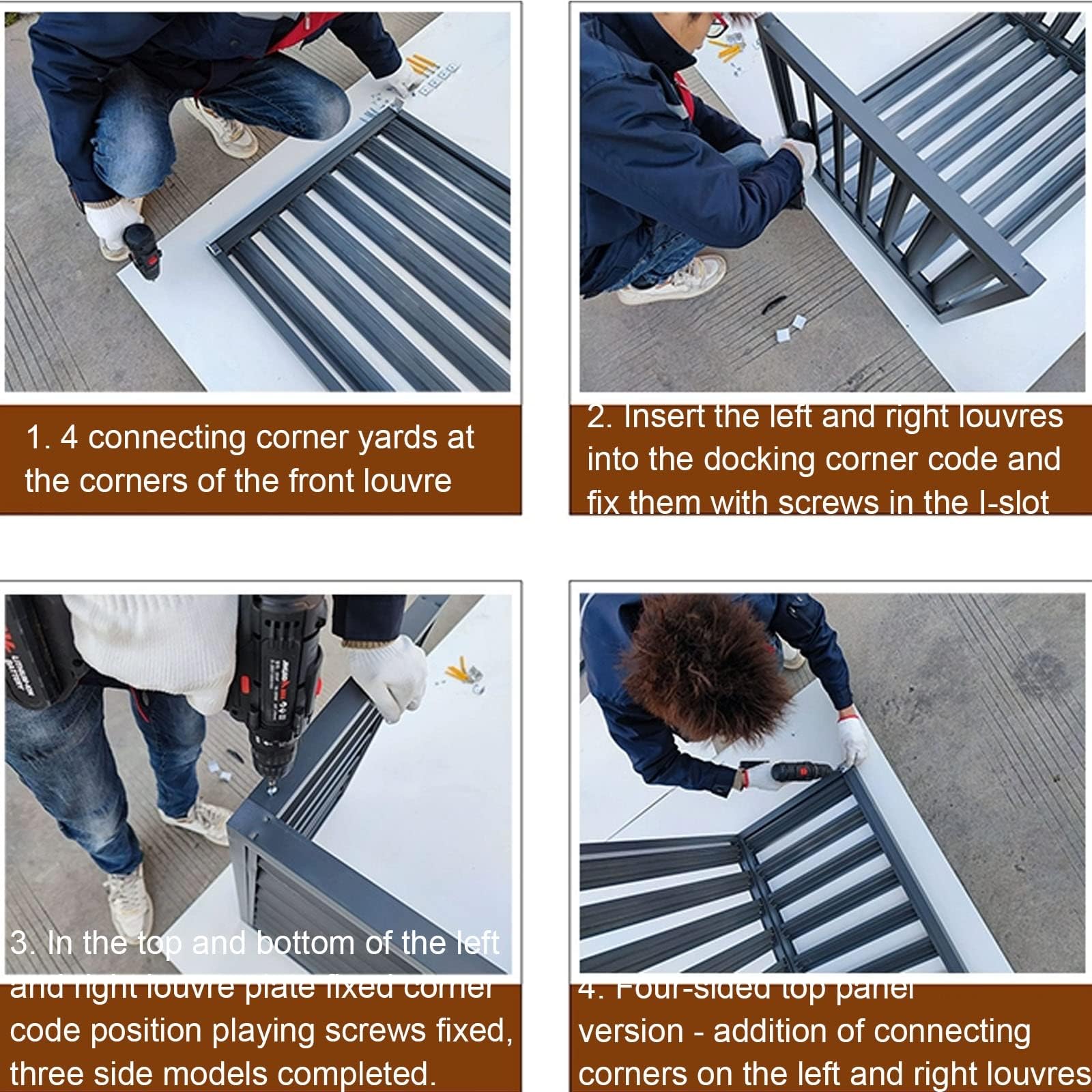 Cache climatiseur exterieur aluminium,caisson anti bruit pompe à chaleur,cache clim,Étanche À La Poussière Et À L'eau,Convient pour l'unité extérieure du climatiseur,Grey a,110x60x80cm
