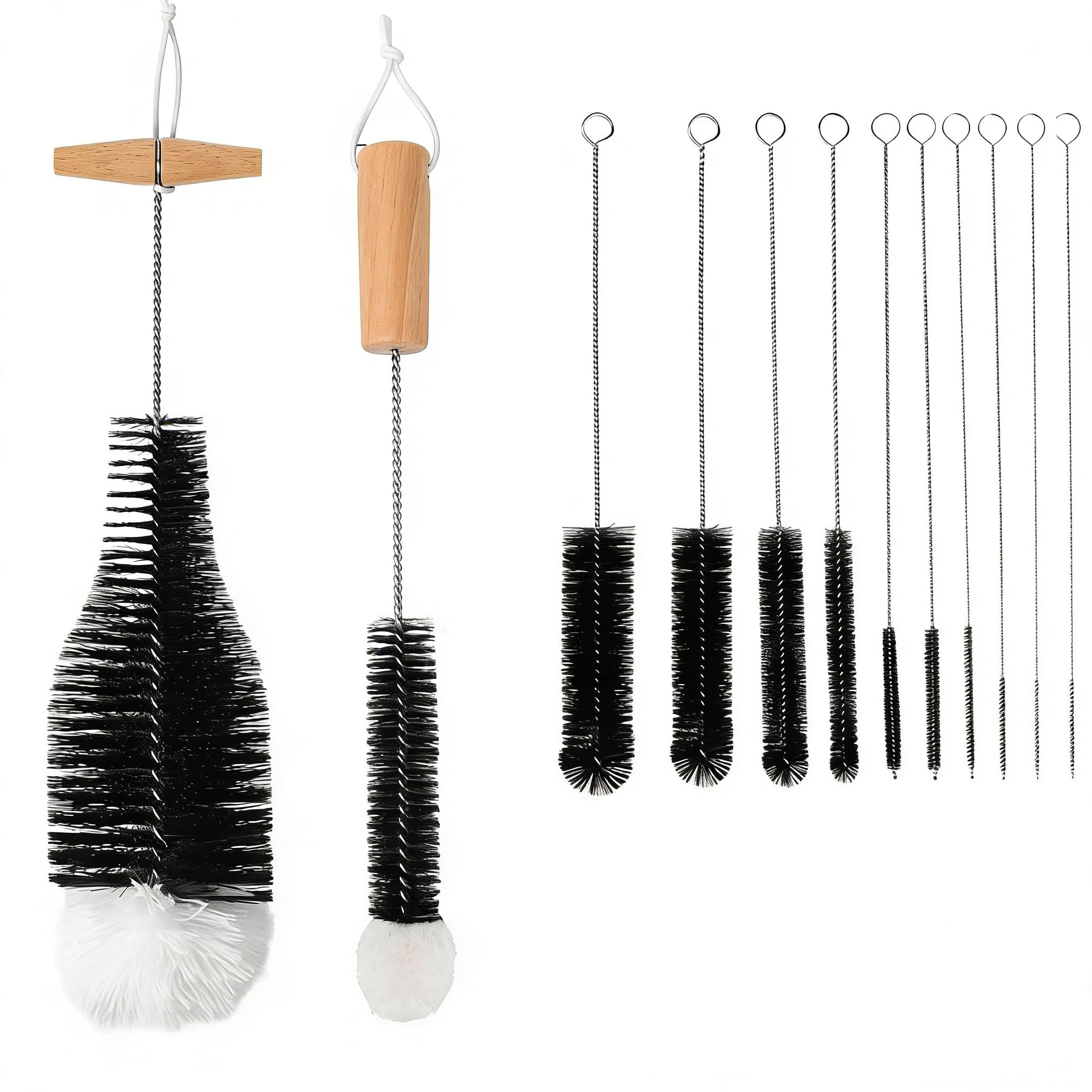 Flaschenbürste 12 Stück Set, 35cm Kratzfreie Reinigungsbürste Kompatibel mit Sodastream, Flaschenreiniger für Babyflaschen, Glaskaraffe, Trinkflaschen & Strohhalm