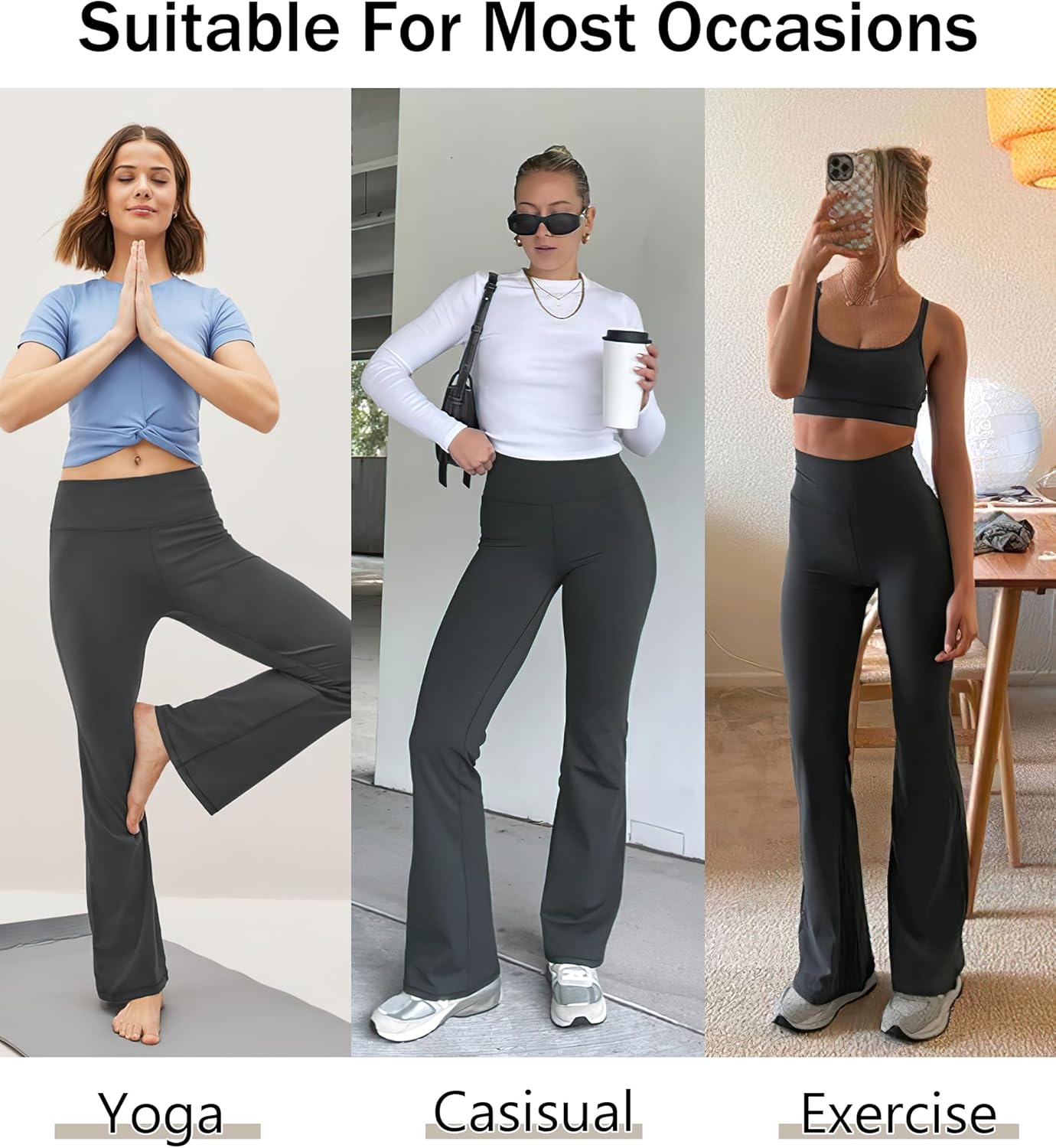 CÉLLOT Women's Flared Leggings with Pockets - Image 4