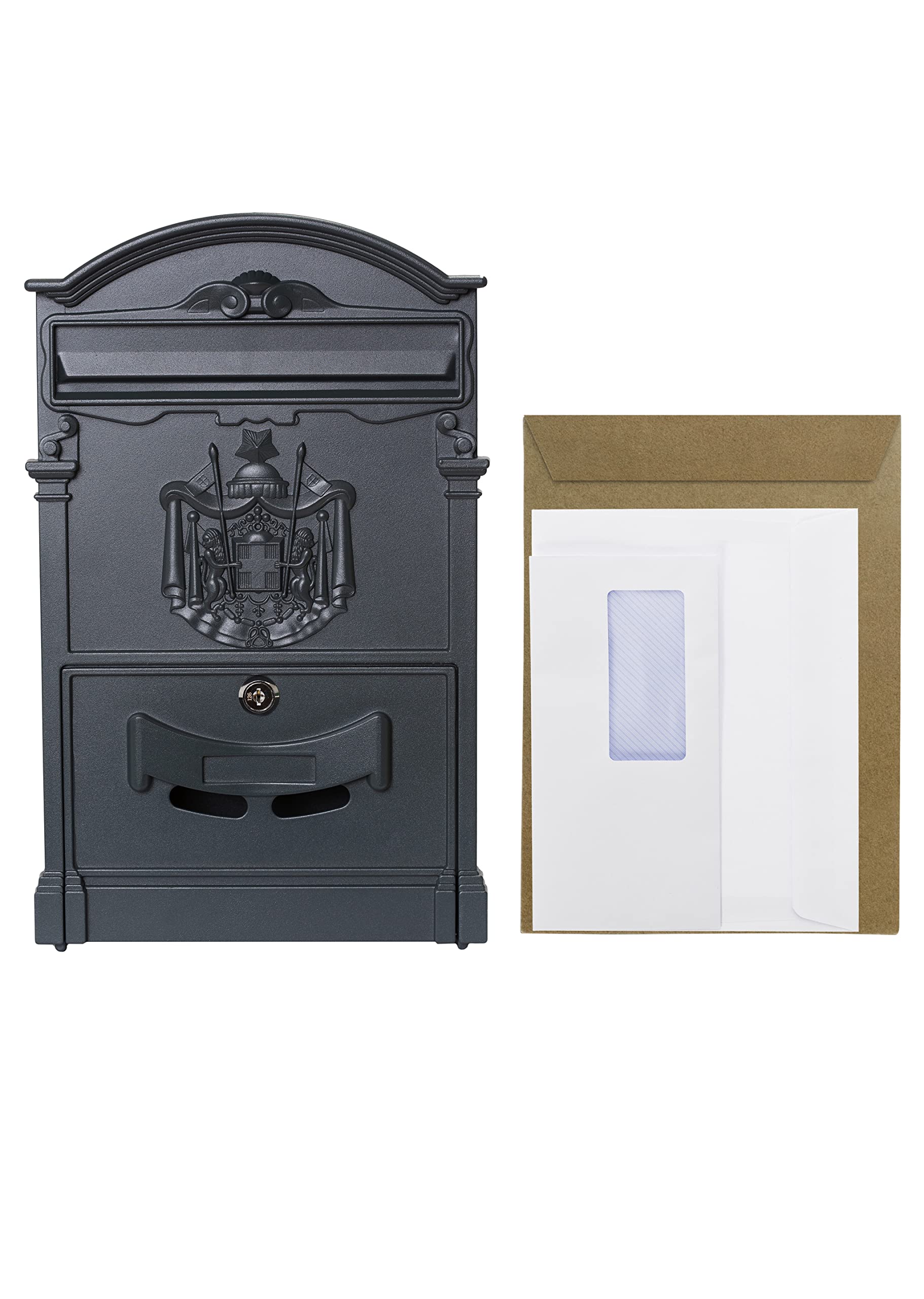 ARREGUI Residencia D-2151/GA Cassetta Postale Individuale di Stile Classico in Alluminio, Dimensione M (DIN A4 e Riviste), Grigio antracite