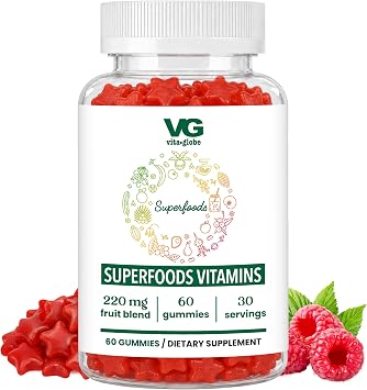 Vita Globe Superfood Gummies for Immune & Antioxidant Support, Non-GMO