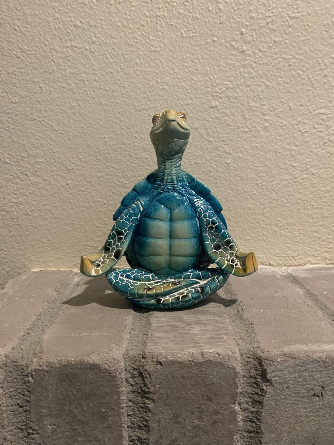 Ain't it Nice Large Sea Turtle Statue Yoga Meditation Zen Coastal Ocean Beach Decor Gifts Figurine Bathroom for Home & Office Sculpture, Aqua 5.75(L) 2.75(W) 6.5(H) Inches