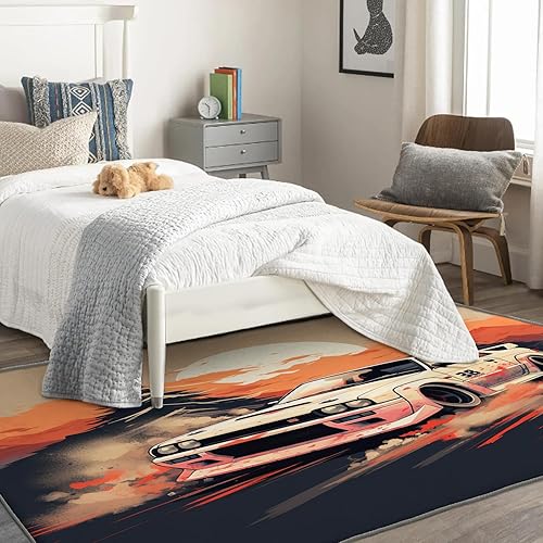 Miniatura 2 de JDM - Alfombra de coche y decoración del hogar, alfombra de 6 x 8 pies, alfombras japonesas deportivas para sala de estar, dormitorio, alfombra de