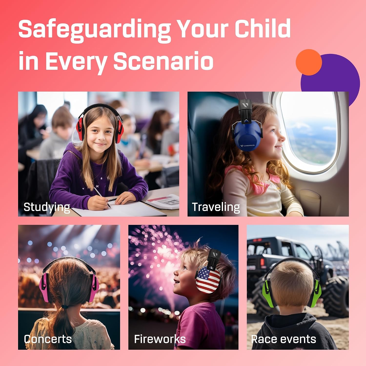 Kids Noise Canceling Headphones - 31 dB (2K Hz) - Ear Protection Earmuffs image 5