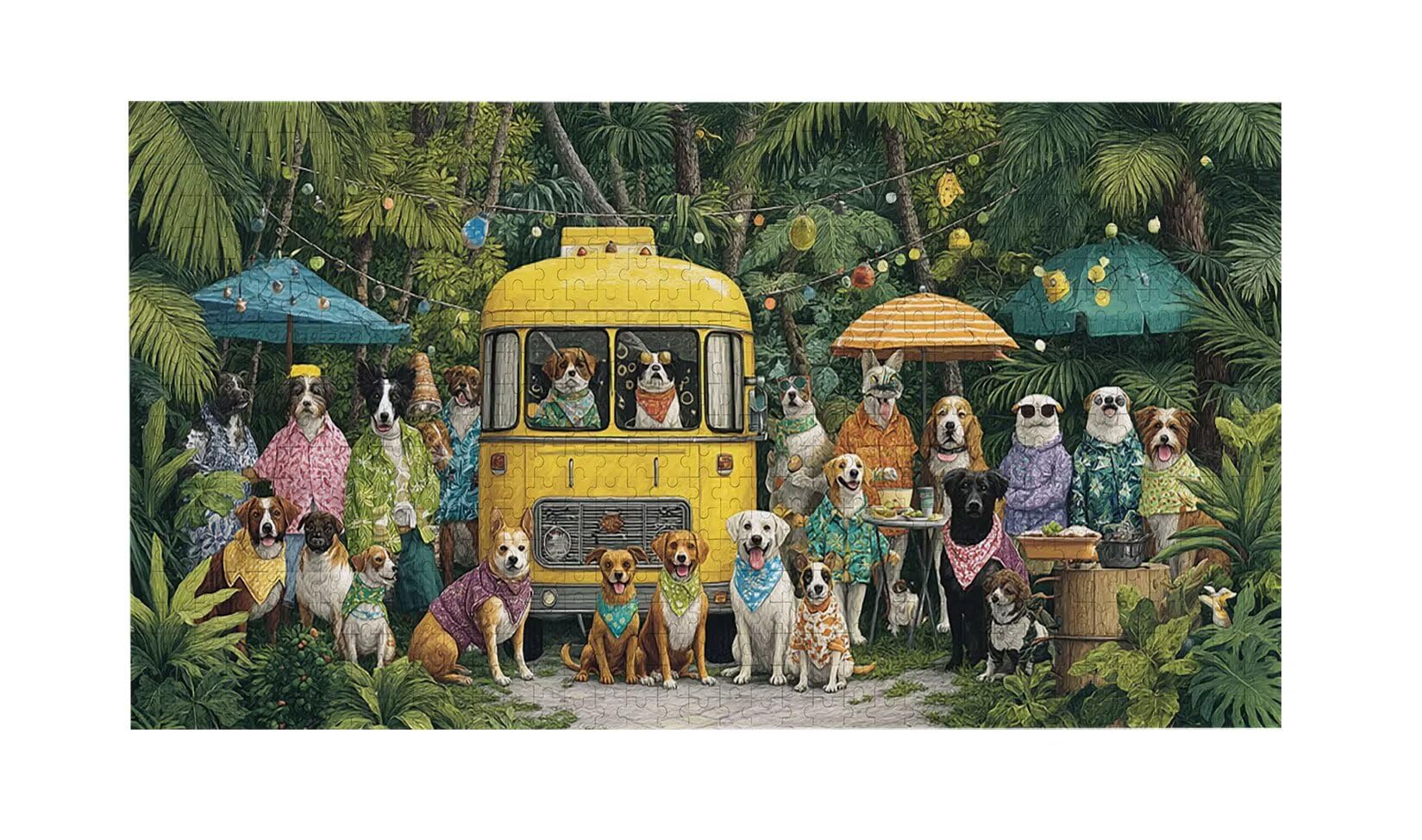 Puzzle para Adultos 1692 Piezas, Campamento de Mascotas Puzzle, Difícil, Desafiante, Rompecabezas Encajan Perfectamente, Letras en la Parte Posterior, Regalo para Personas Mayores (179x31cm) v-102