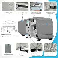 Vista 2 de SavvyCraft Funda mejorada para autocaravana de clase C, transpirable, impermeable, resistente al desgarro, para autocaravana clase C de 20 pies - 23