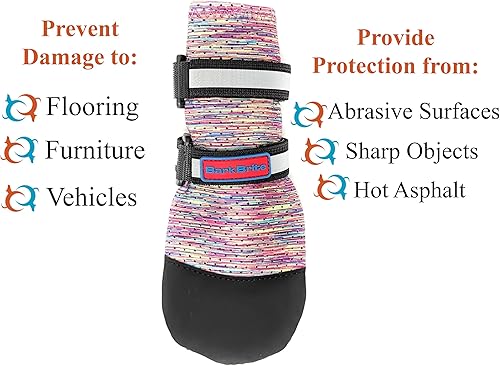 Miniatura 3 de Botas protectoras para patas de perro de neopreno ligero Bark Brite, diseñadas para la comodidad y transpirabilidad en 5 tallas (Lavanda Lg)