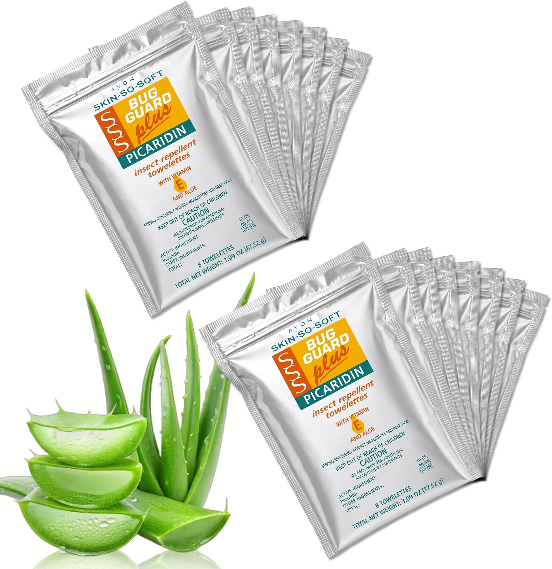 Skin So Soft Bug Guard Plus Picaridin Insect Repellent Towelettes โ DEET-Free Mosquito Repellent Wipes with Vitamin E & Aloe, for Reliable Mosquito and Tick Protection, Individually Wrapped,16 CT