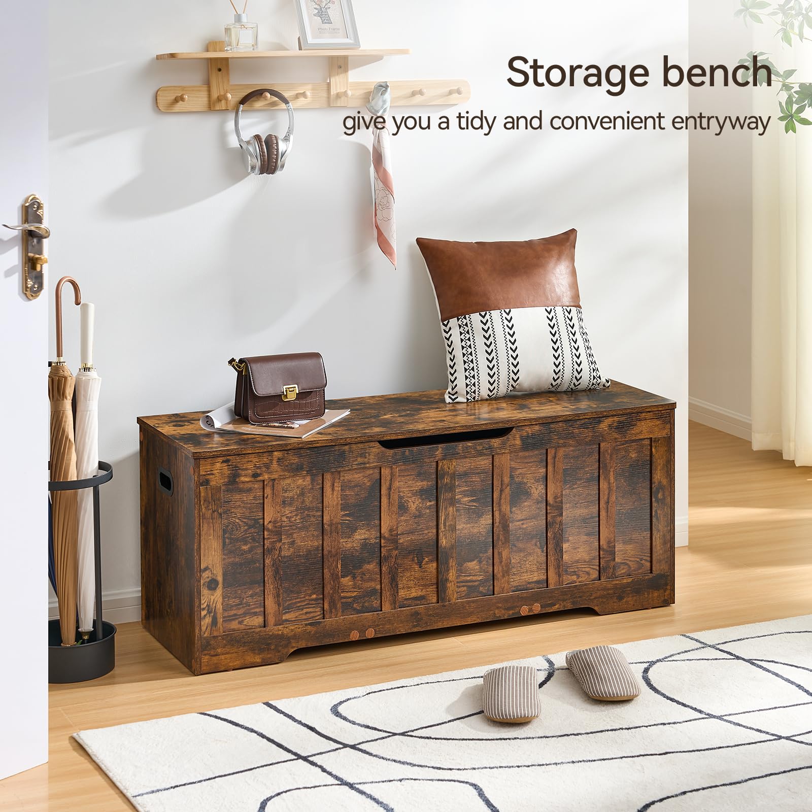 超人気＆希少！TRUCK FURNITURE BENCH AND SHELVES Amazon.com: EXCEFUR Industrial Entryway Bench with Storage
