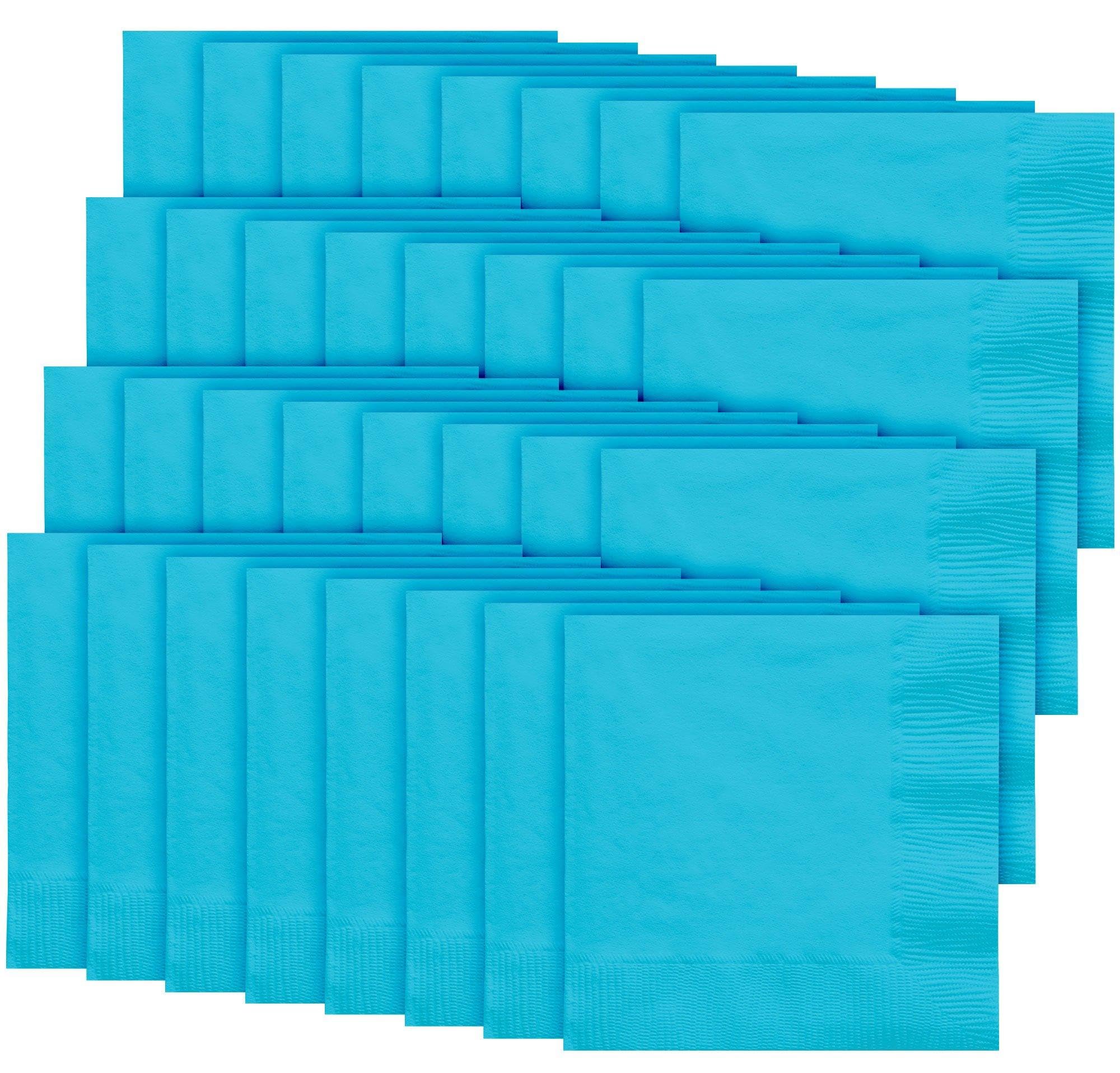 Party City Disposable Lunch Napkin, 32 Count (Caribbean Blue) - 2-Ply, 5