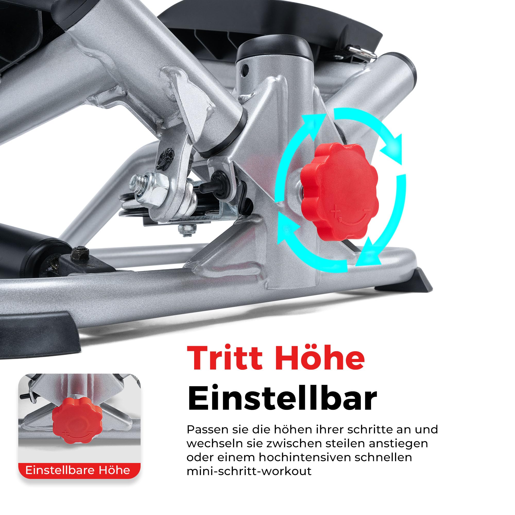 Sunny Health & Fitness Pro Stepper mit Widerstandsbändern für Heimtraining | Gelenkschonend, Hydraulischer Widerstand, SunnyFit-App, LCD-Display, 115-180 kg Belastbarkeit, Cardio zu Hause, Bänder