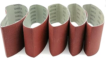 3 Inch x 21 Inch Sanding Belts, 320/400/600/800/1000 Grits, Belt Sander Tool for Woodworking, Metal Polishing, 5 Pack Aluminum Oxide Sanding Belt