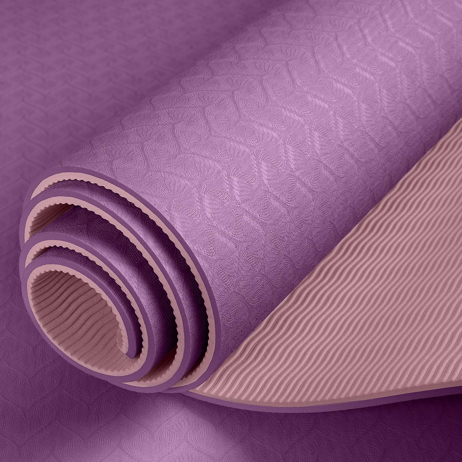 Grand tapis de yoga en TPE épais et antidérapant 183 x 80 x 0,8 cm pour homme et femme, exercice pour la maison, idéal pour la gym, le pilates, le fitness