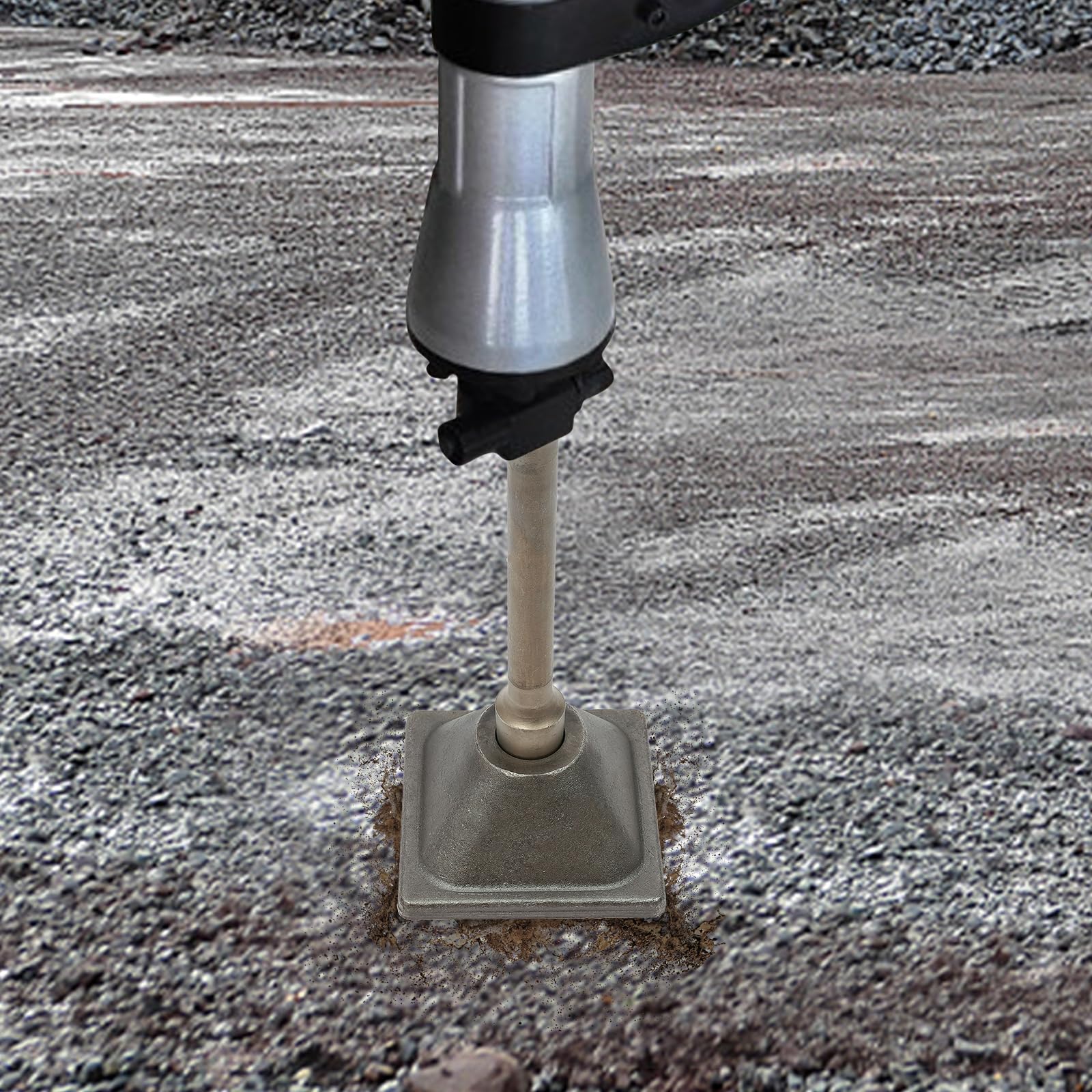 Stampfer für Abbruchhammer 1-1/8" Hex, Anti Schock Stampferplatte, 406CR Stahl Bodenverdichter 40x15x15cm, Rüttelplatte für Fundamentarbeiten und Bodenverdichtung, Wärmebehandelt