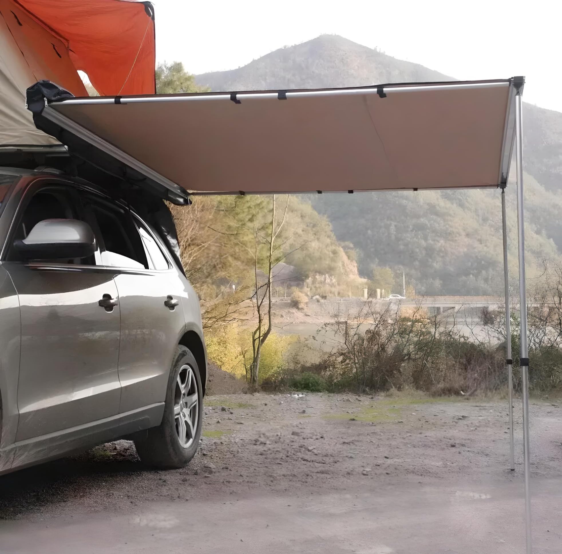 Khaki Automarkise/Zelt mit optionalen Vorzelt B:200xLx250xH200cm oder B:250xLx300xH200cm