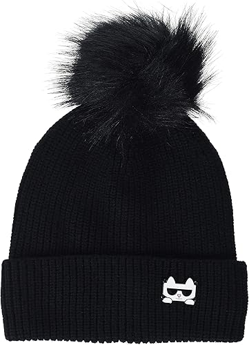 Karl Lagerfeld Paris Gorro básico suave para mujer con accesorios esenciales para uso diario