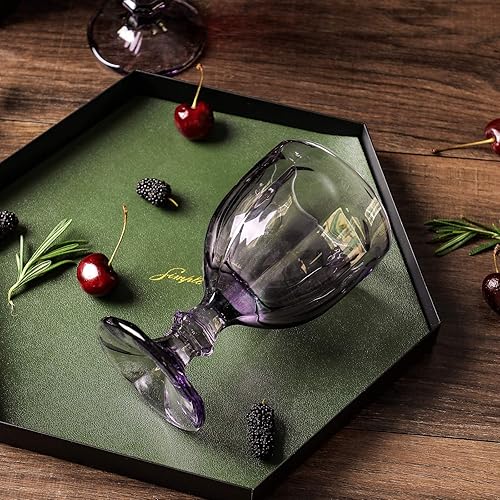 Miniatura 10 de Juego de 6 vasos de té helado, 10.2 onzas, cristalería octagonal vintage para bebidas, copas de soda, jugo y agua, perfectas para fiestas, bares,