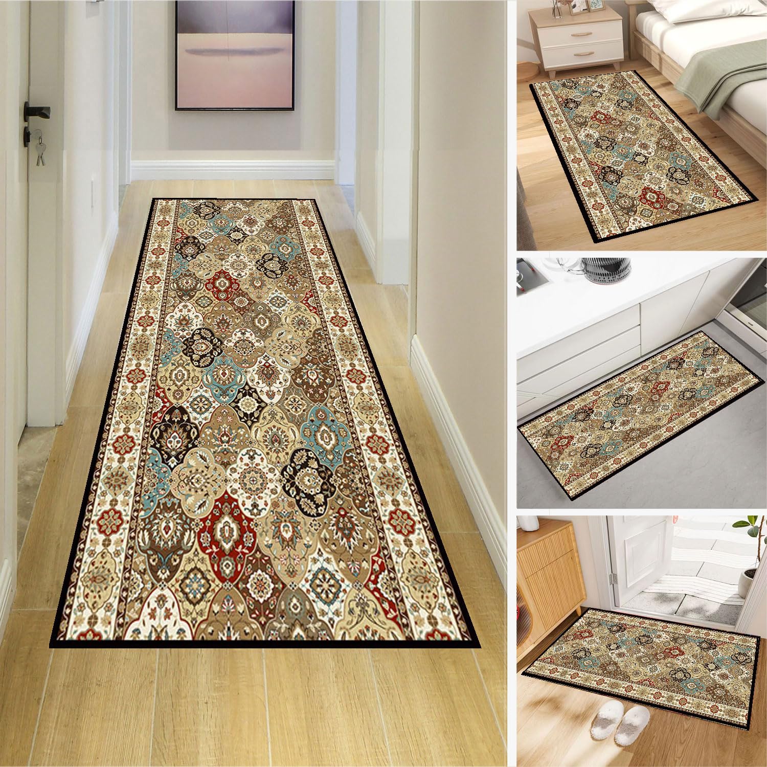 Dmkjdzsw Carpet Runner，Non Slip Backing for Kitchen Floor，Long Hallway Hall Runner Narrow Rugs - Cotton Pile