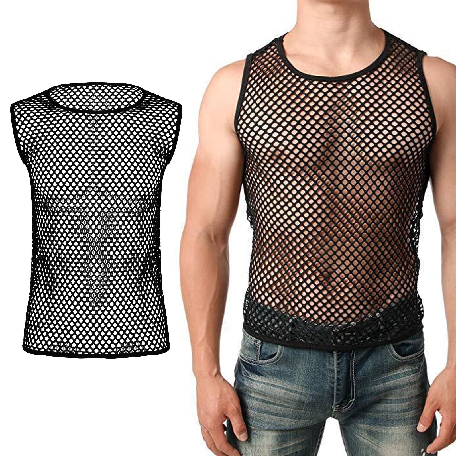 Canotta A Rete Uomo Boyiee - Gilet Intimo Scava Muscolare, Poliestere | Per Sport E Palestra - Foto 10