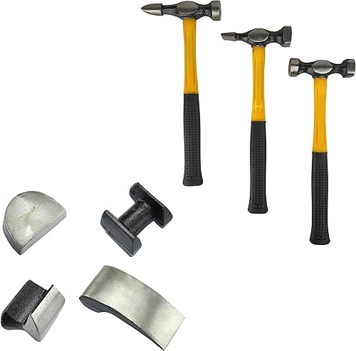 Miniatura 3 de ATE Pro. USA - 7pc Heavy Duty Auto Body Hammer y Dolly Kit, Herramientas de reparación de carrocería automática
