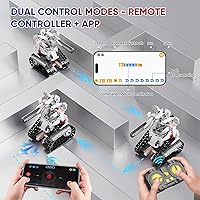 Vista 3 de Kit de construcción de robot RC STEM 5 en 1 para niños, juego de constructor de APP y control remoto, juguetes RC para niños bloques 419 piezas