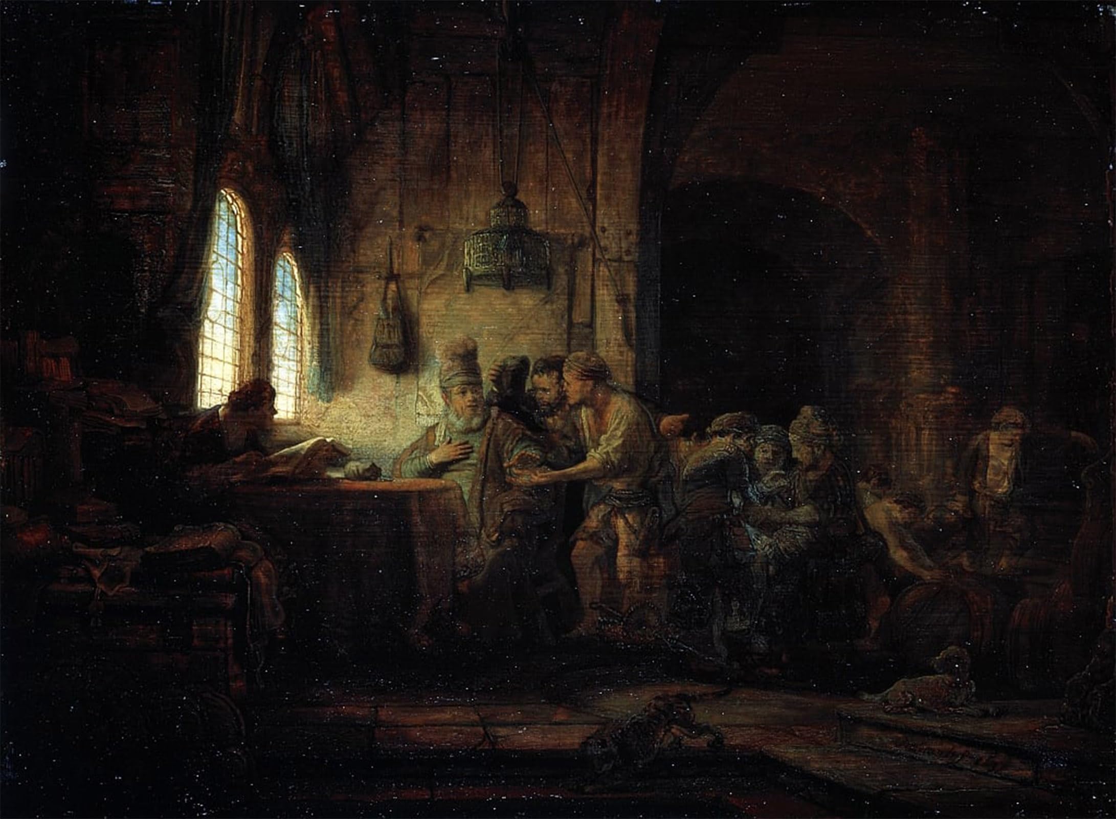 HRJUBWREE Classic Canvas Picture Art Canvas Print Modern Oil Painting The parable of the labourers in the vineyard by Rembrandt van Rijn Artwork on Wall for Home Decor 60x90cm
