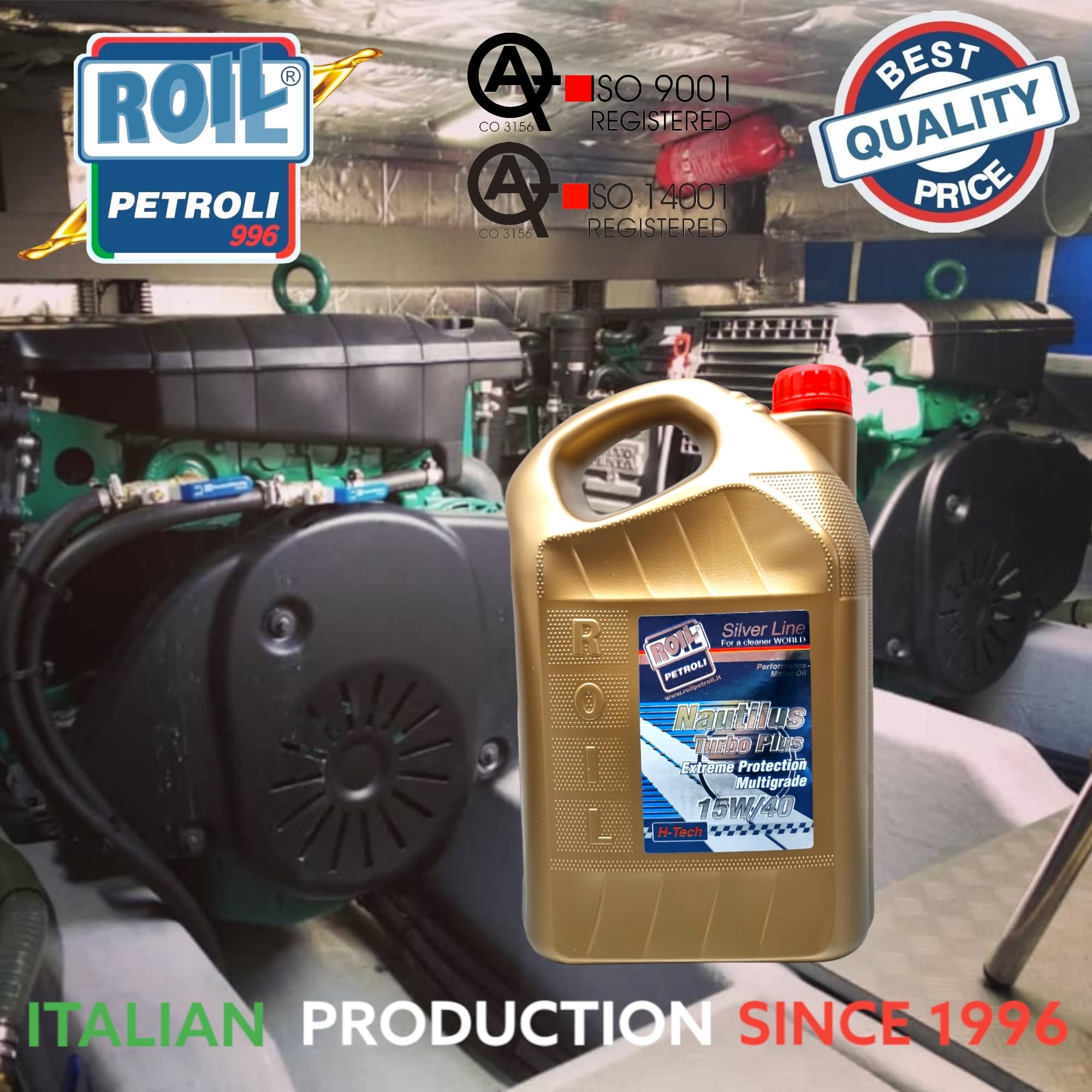 10 Litri di Roil NAUTILUS 15W/40 TURBO PLUS VDS-3 ►NUOVA FORMULA, RIDUCE CONSUMO DI CARBURANTE ED OLIO◄ Olio per motori NAUTICI - ACEA E7, E9