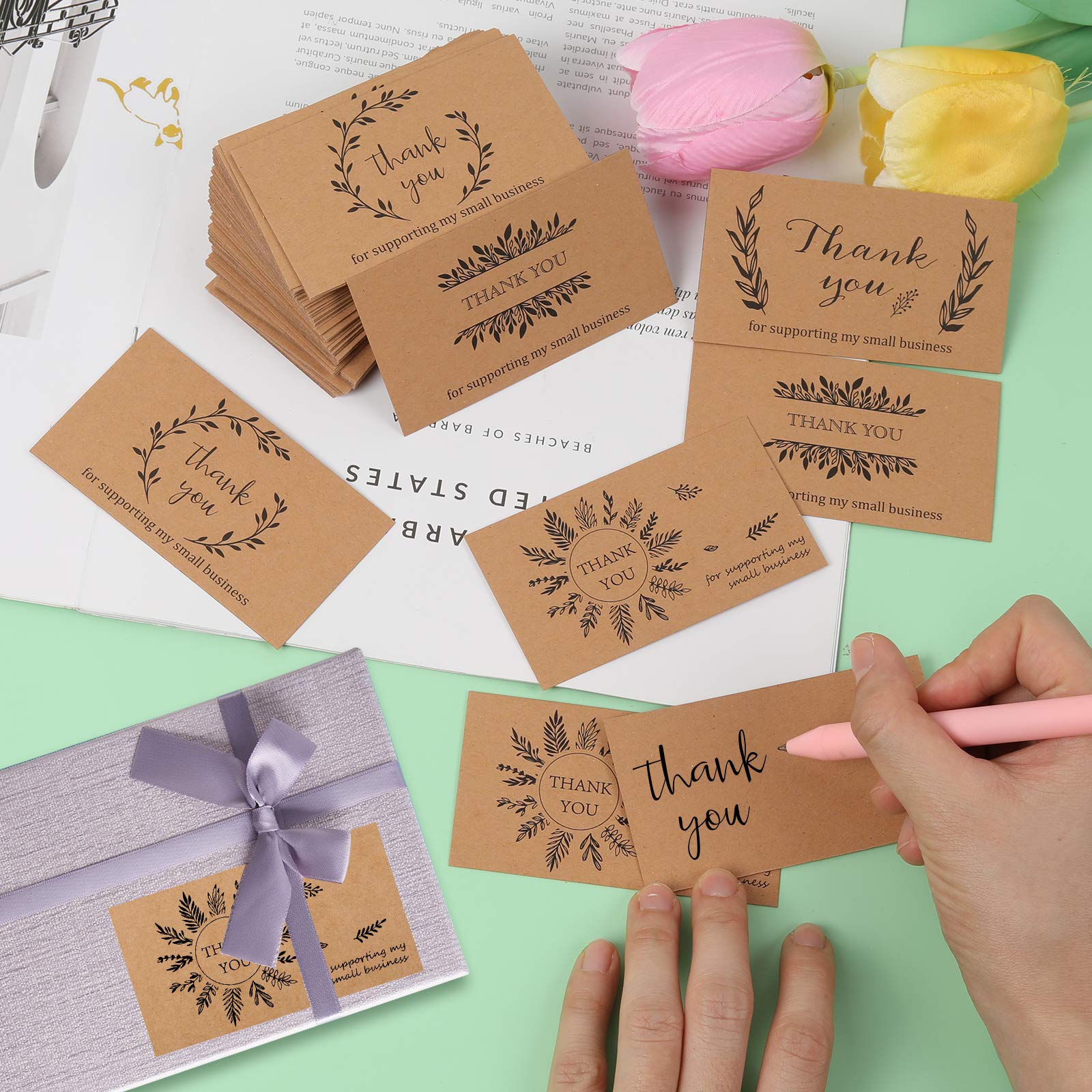 Business Thank You Cards Template Canva, Thank You For Your Order Printable Card, Small Business Editable Thank You Package Insert Pp - View #5