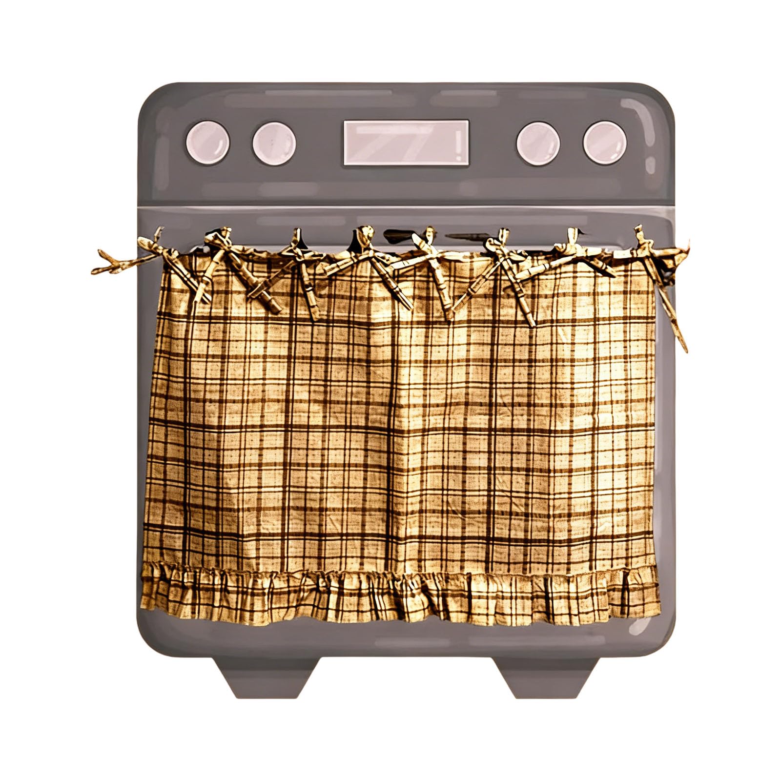 Nvoqilin A Beautifully Craft Farmhouse Oven Skirt Curtain Offering Esthetic Ppeal Nd Functional Coverage Dishwasher Hide Curtain