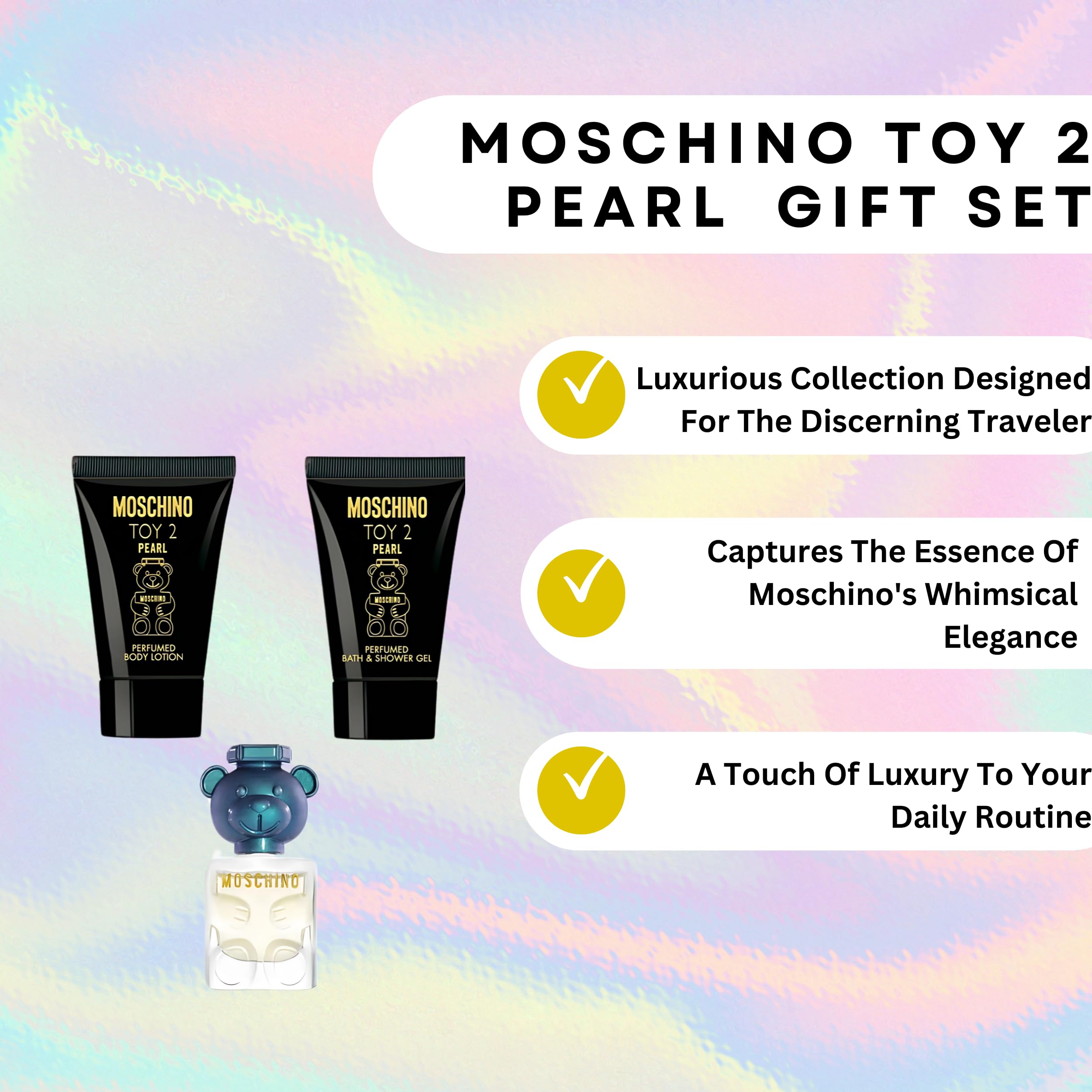 Moschino Toy 2 in Pearl Perfume for Women Gift Set Mini Splash Trio 0.17 Fl Oz